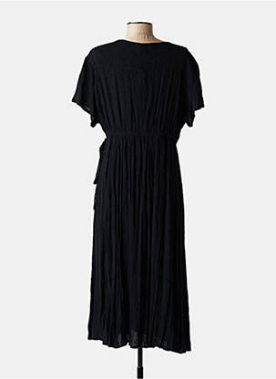 Robe longue manches courtes manches courtes noir ORIENTIQUE NATURALLY femme