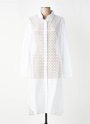 Robe mi-longue manches longues manches longues blanc YEST femme
