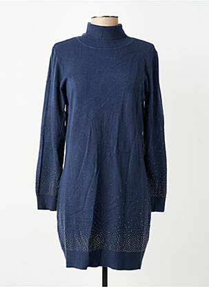 Robe pull coupe droite manches longues bleu YES.ZEE femme