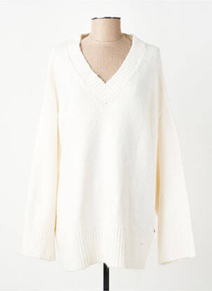 Pull coupe droite manches longues blanc YEST femme