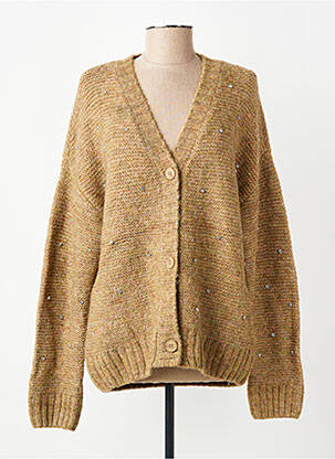 Gilet manches longues fermeture boutonnée sur le devant marron YEST femme