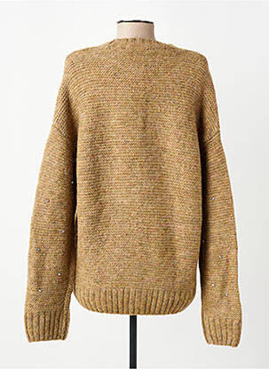 Gilet manches longues fermeture boutonnée sur le devant marron YEST femme