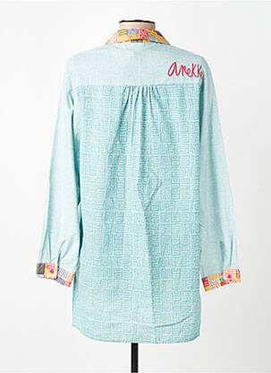 Chemisier imprimé fantaisie manches longues bleu ANEKKE femme