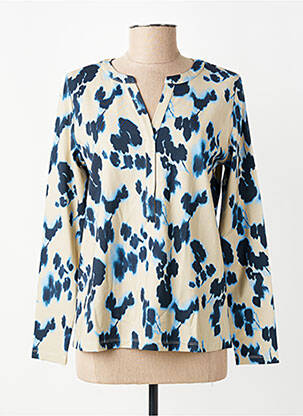T-shirt imprimé fantaisie manches longues bleu YEST femme