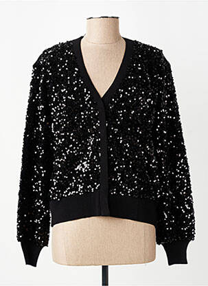 Gilet manches longues coupe cintrée noir YEST femme