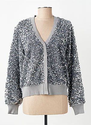Gilet manches longues coupe cintrée gris YEST femme
