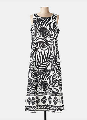 Robe longue imprimé fantaisie sans manche noir ORIENTIQUE NATURALLY femme