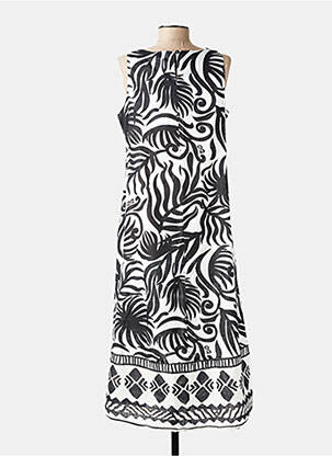Robe longue imprimé fantaisie sans manche noir ORIENTIQUE NATURALLY femme
