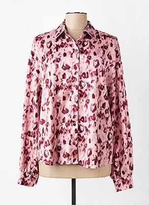 Chemisier imprimé fantaisie manches longues rose K-DESIGN femme