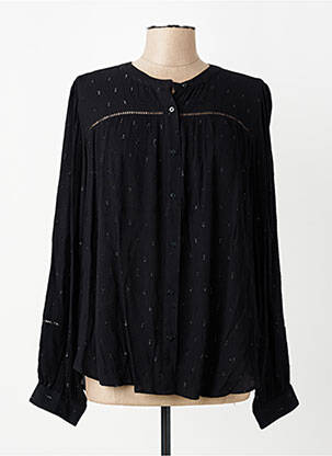 Chemisier tissage crêpe manches longues noir YEST femme