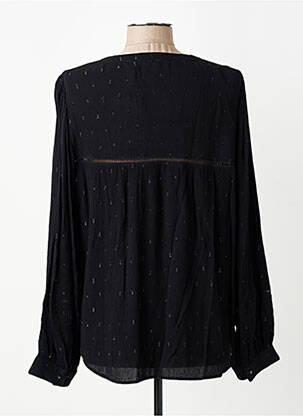 Chemisier tissage crêpe manches longues noir YEST femme