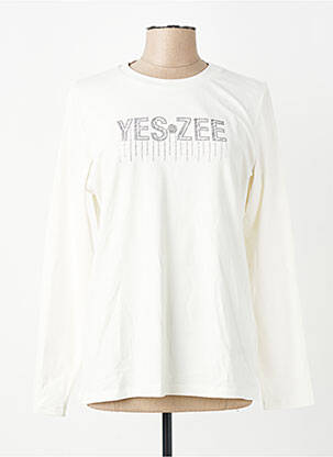 T-shirt manches longues manches longues blanc YES.ZEE femme