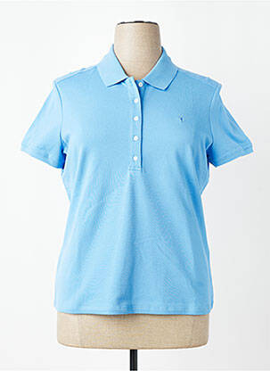 Polo coupe droite manches courtes bleu K-DESIGN femme