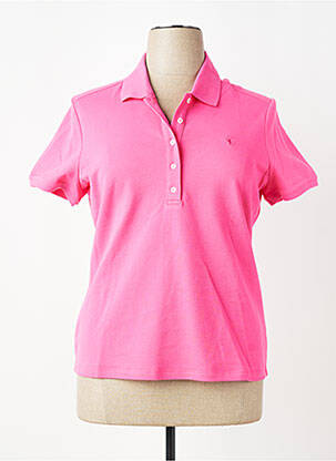 Polo coupe droite manches courtes rose K-DESIGN femme