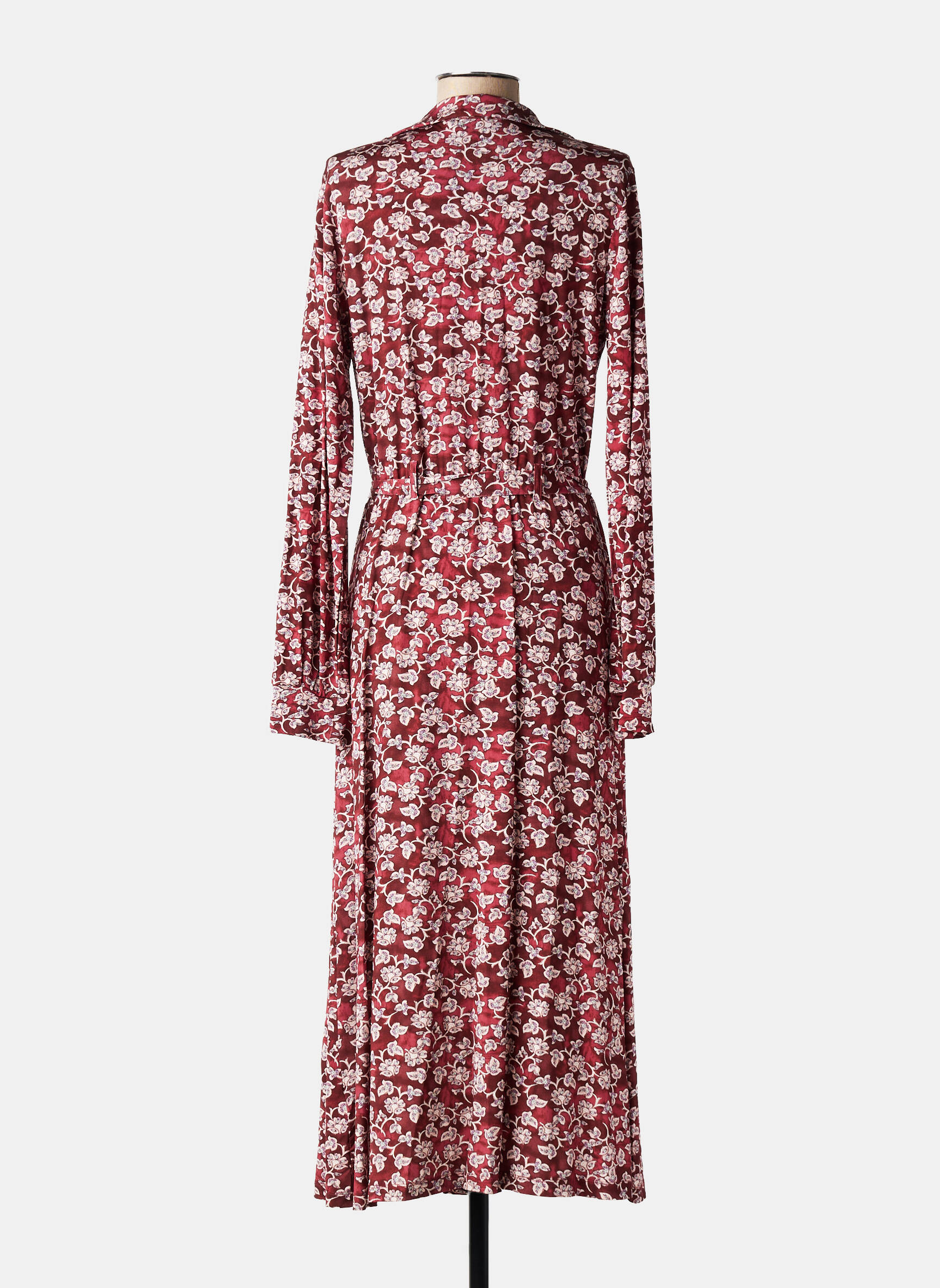 Robe longue imprimé fantaisie manches longues rouge YEST femme