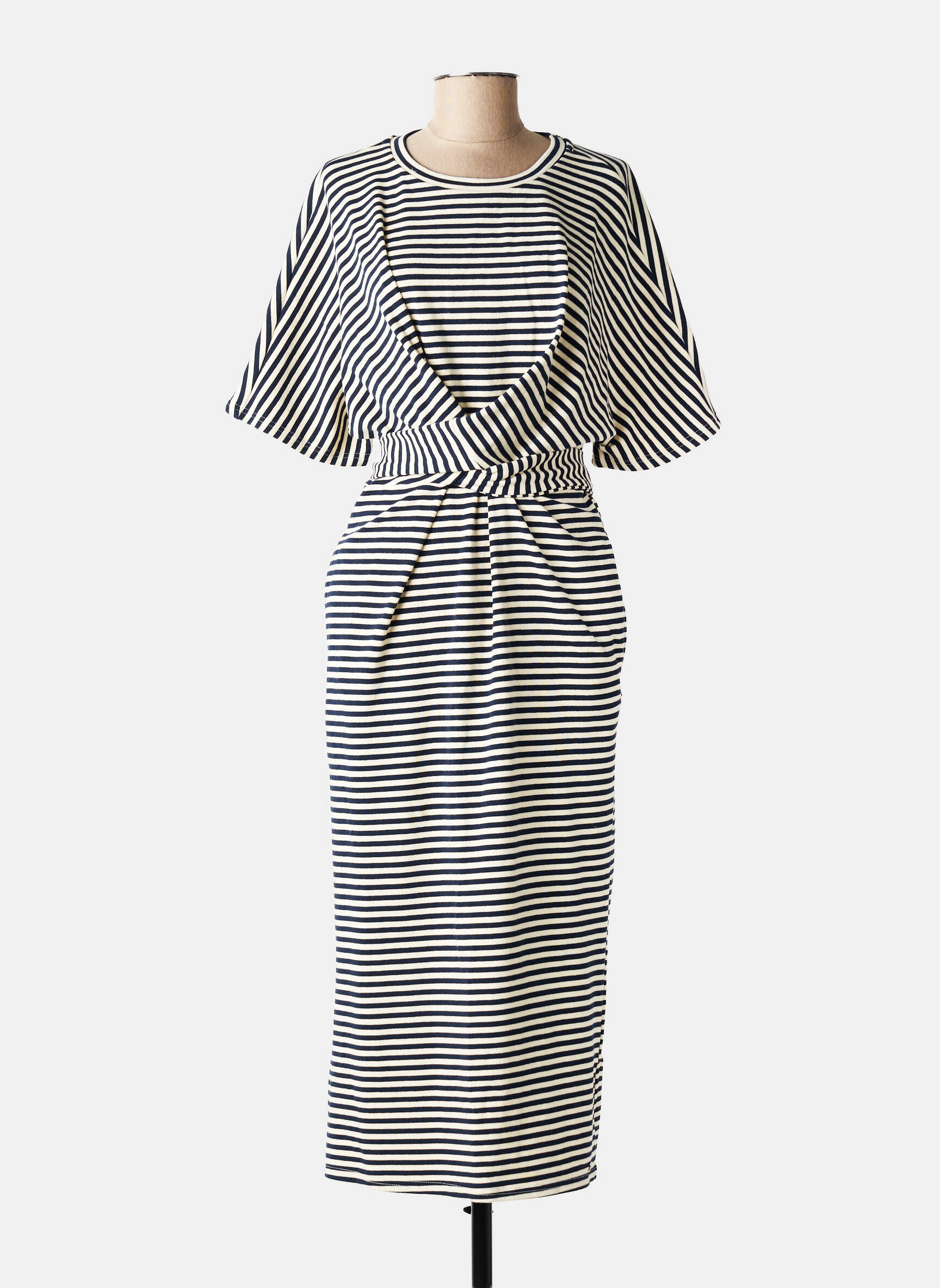 Robe longue manches courtes manches courtes bleu IVY BEAU femme