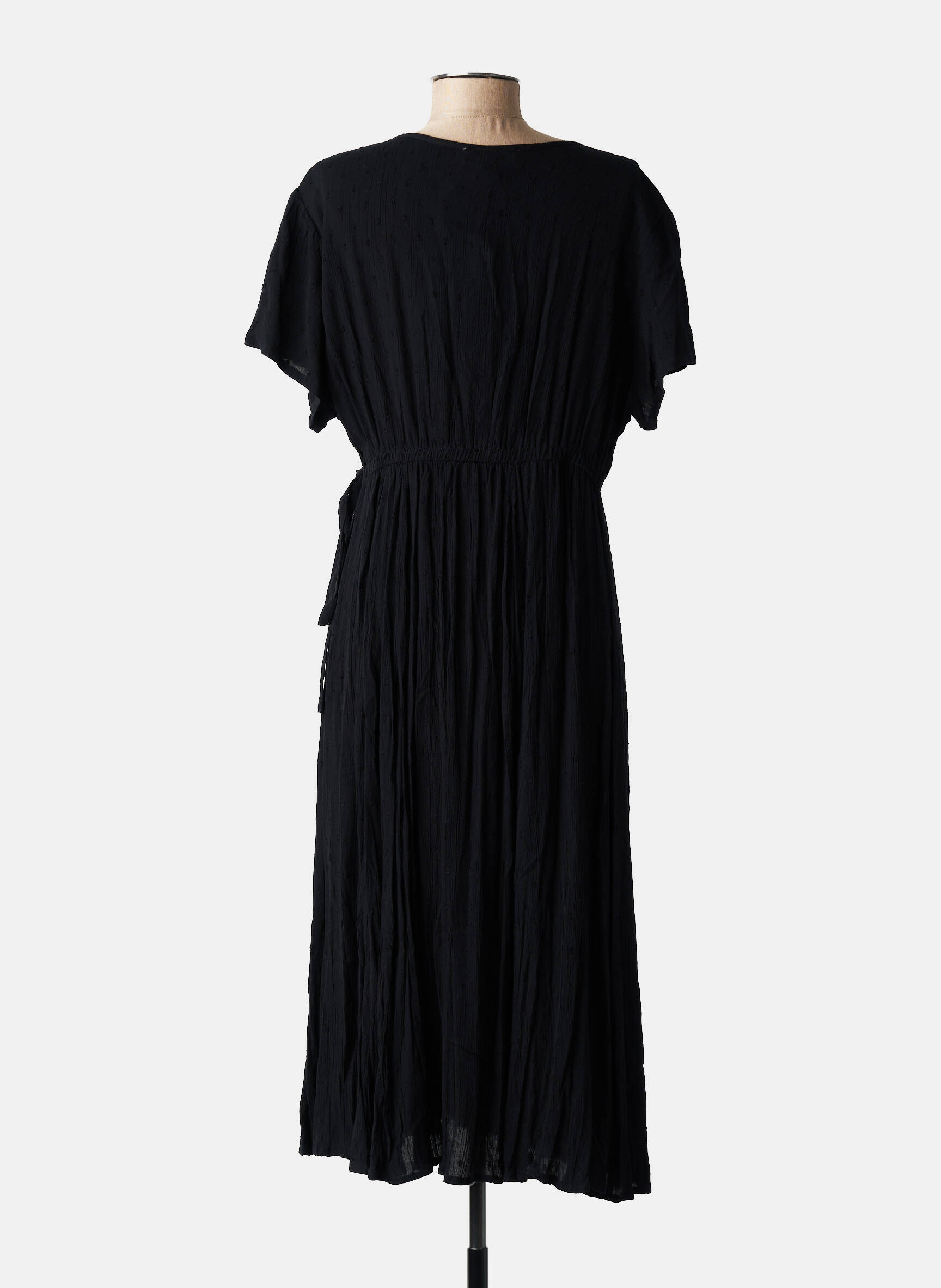 Robe longue manches courtes manches courtes noir ORIENTIQUE NATURALLY femme
