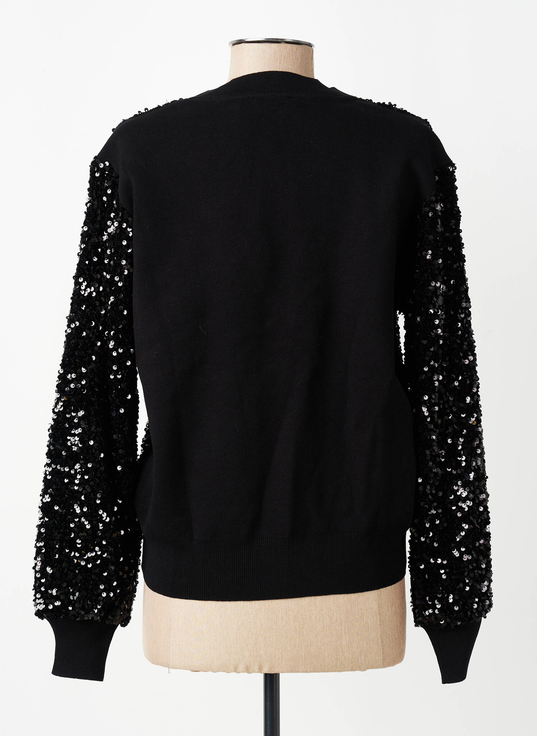 Gilet manches longues coupe cintrée noir YEST femme