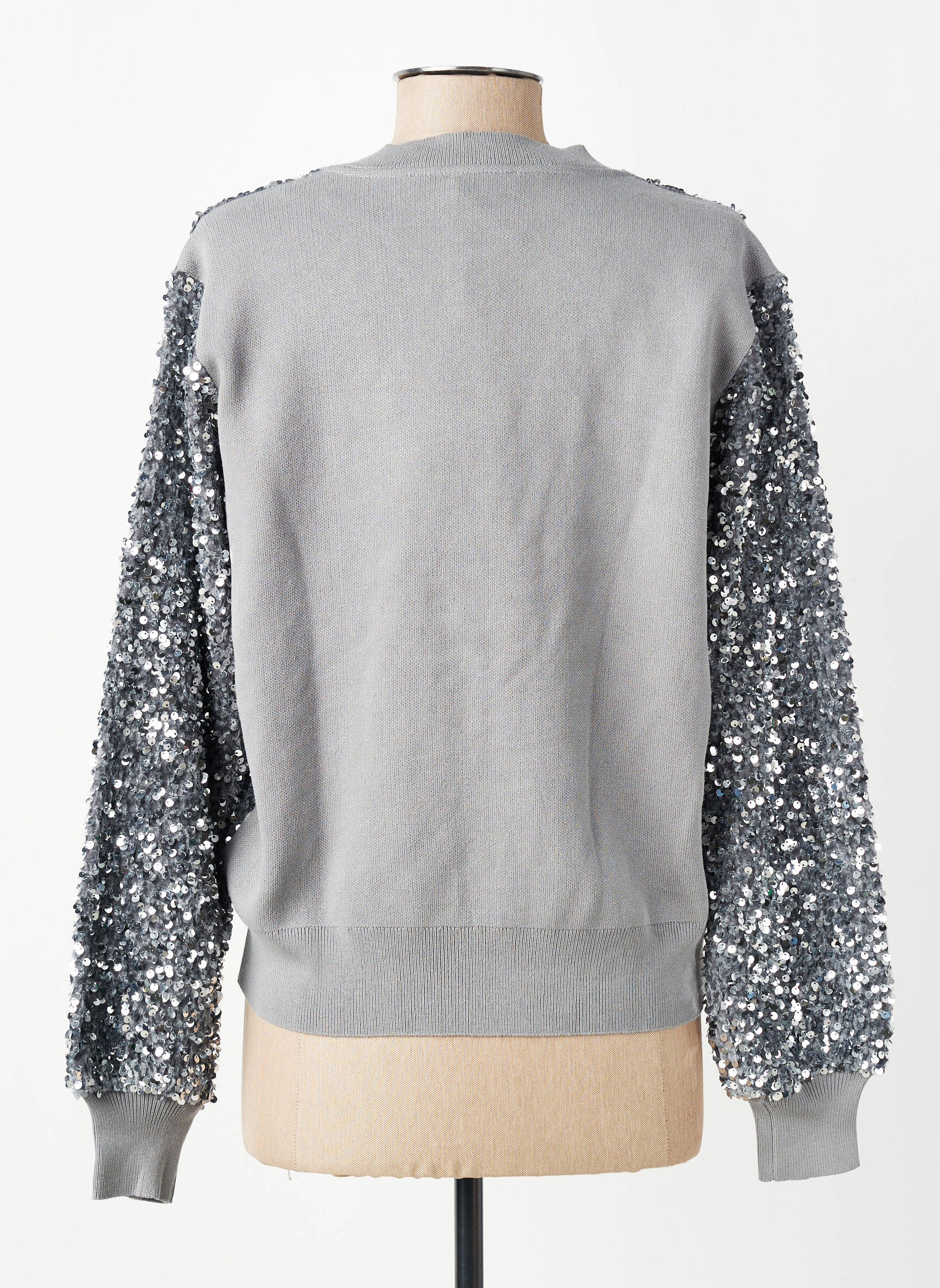 Gilet manches longues coupe cintrée gris YEST femme