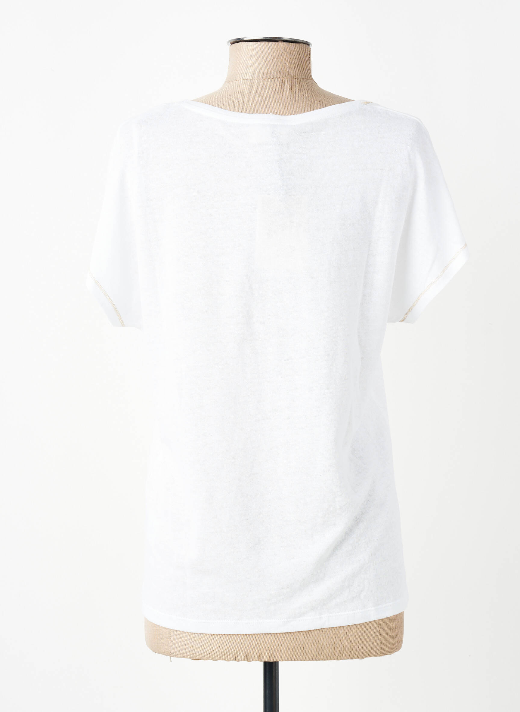 T-shirt coupe droite manches courtes blanc JULIE GUERLANDE femme