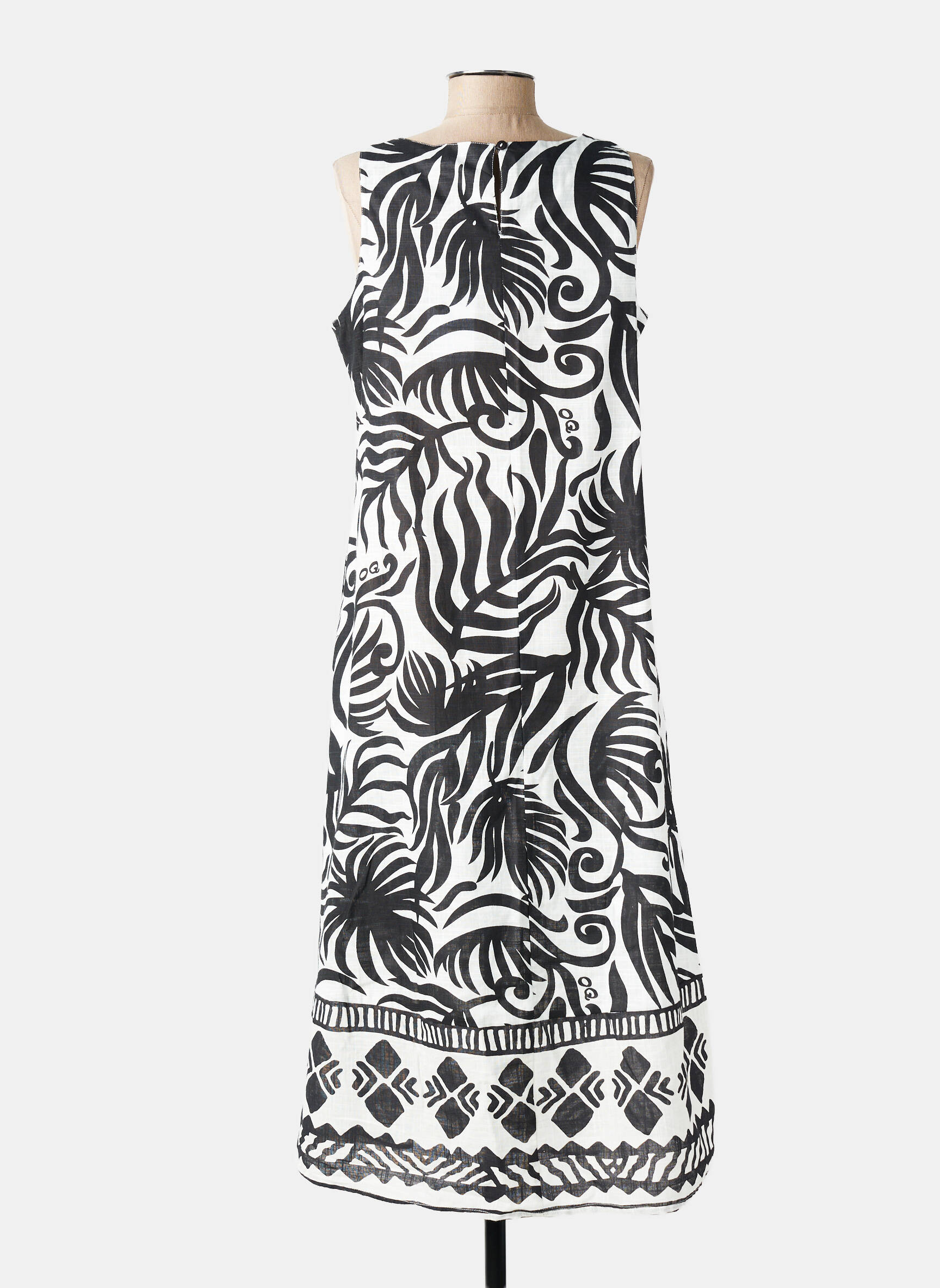 Robe longue imprimé fantaisie sans manche noir ORIENTIQUE NATURALLY femme