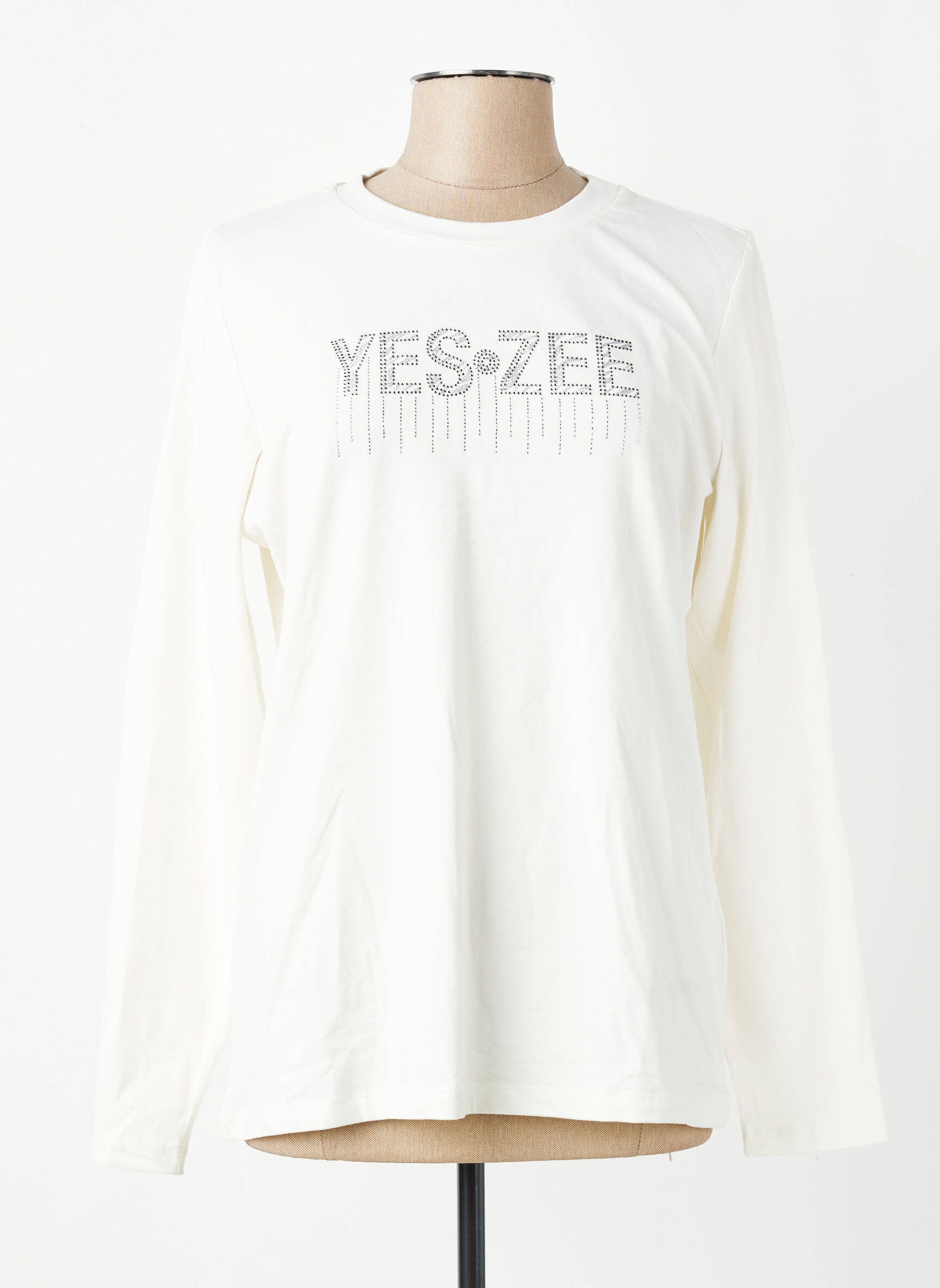 T-shirt manches longues manches longues blanc YES.ZEE femme