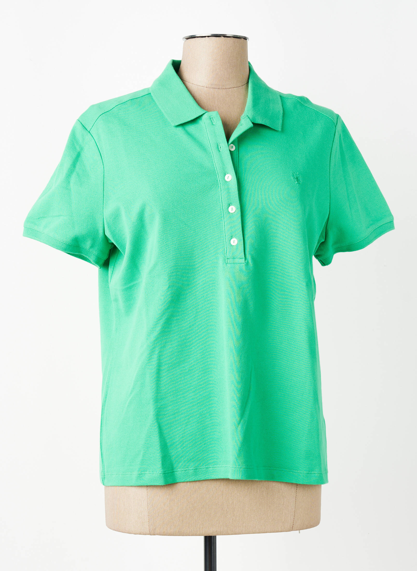 Polo coupe droite manches courtes vert K-DESIGN femme