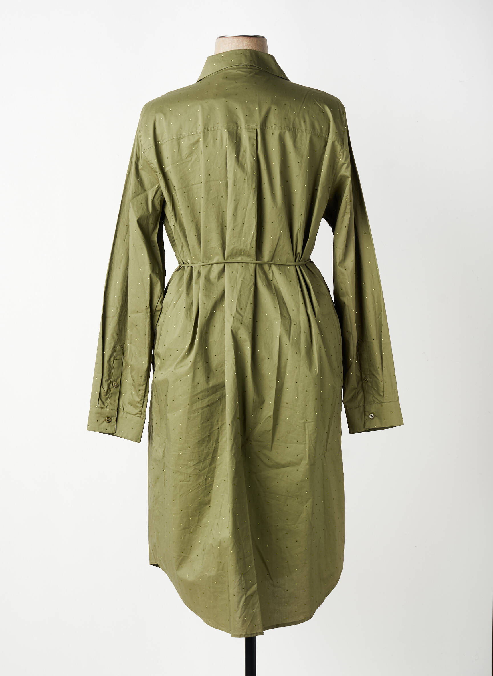Robe mi-longue manches longues manches longues vert YEST femme