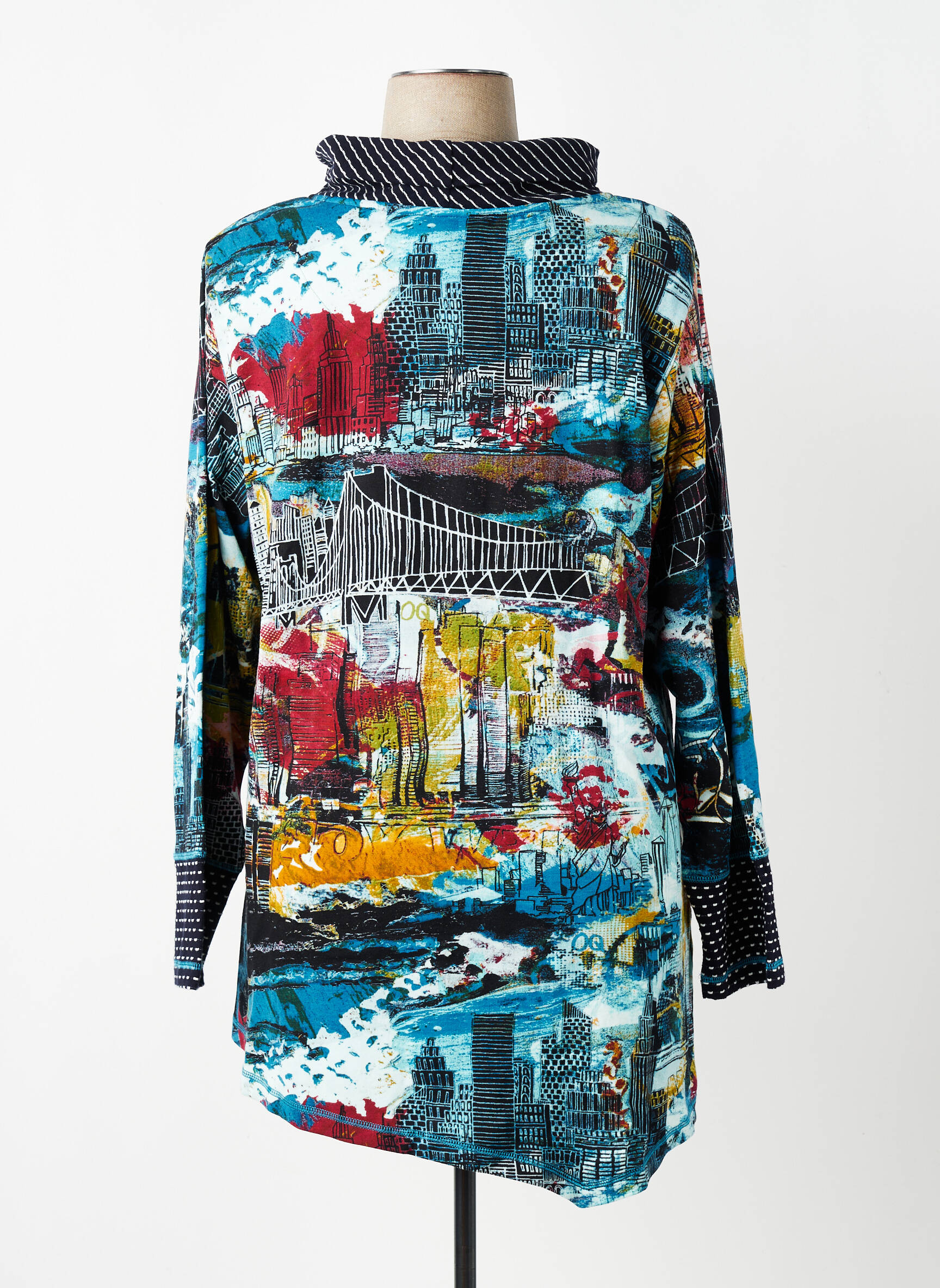 Tunique manches longues manches longues bleu ORIENTIQUE NATURALLY femme