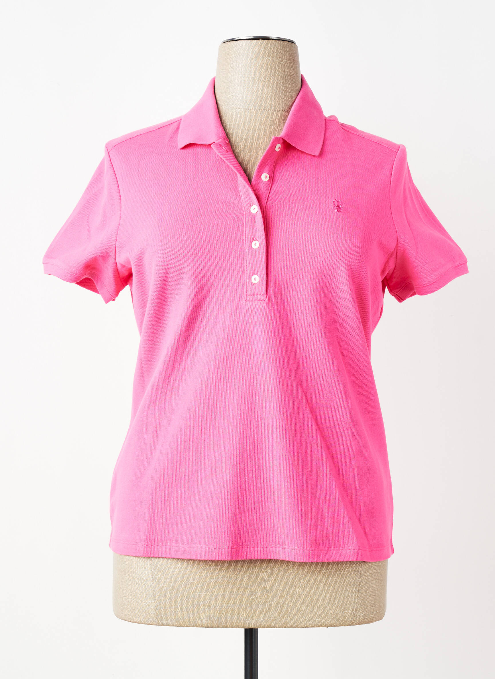 Polo coupe droite manches courtes rose K-DESIGN femme