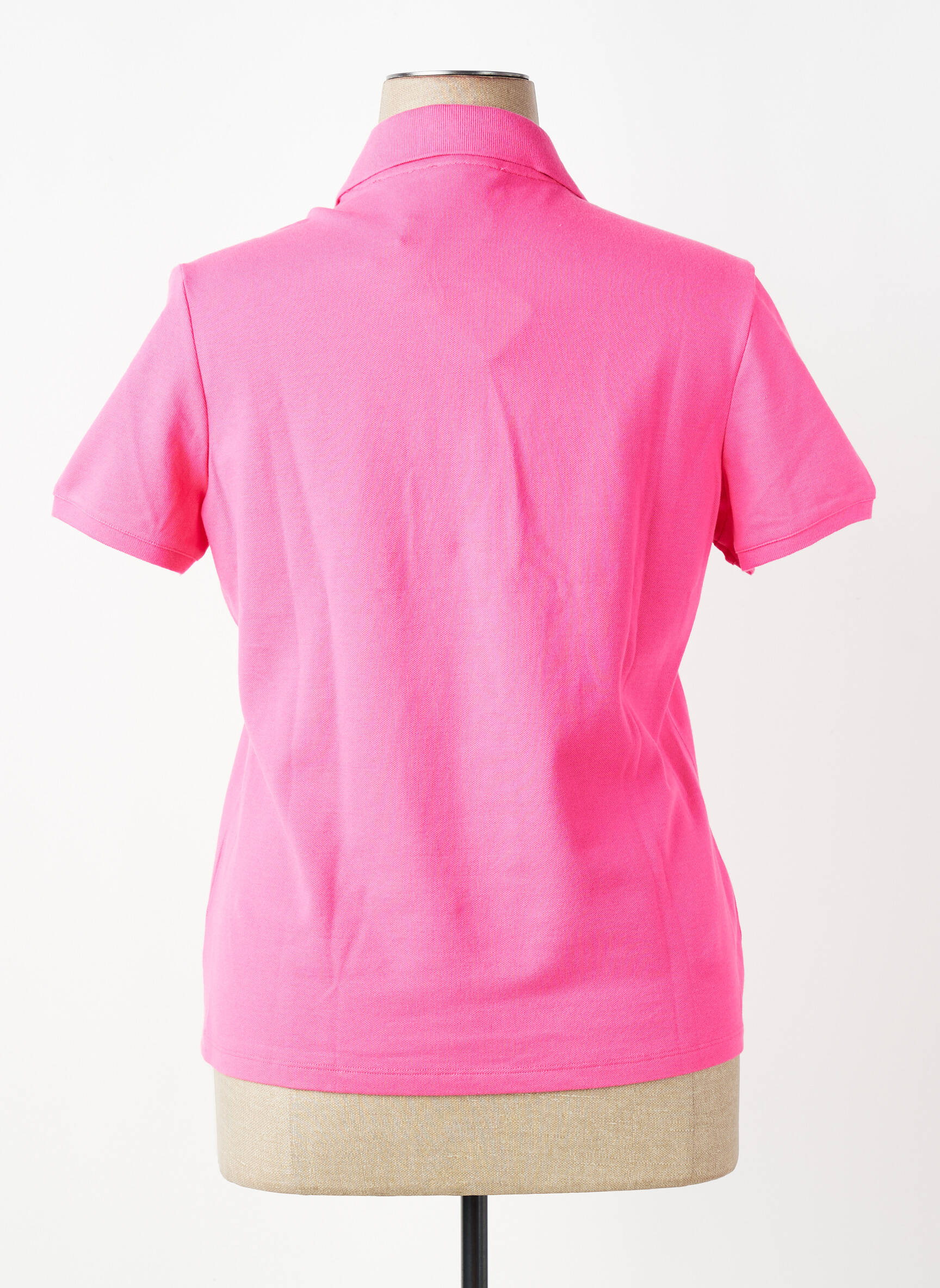 Polo coupe droite manches courtes rose K-DESIGN femme