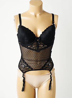 Guêpière/porte-jarretelle avec armature noir VALEGE femme
