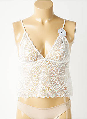 Top/caraco légère et transparente blanc ESCORT femme