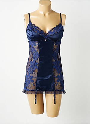 Nuisette/combinette effet matière satinée bleu BRIGITTE BARDOT femme