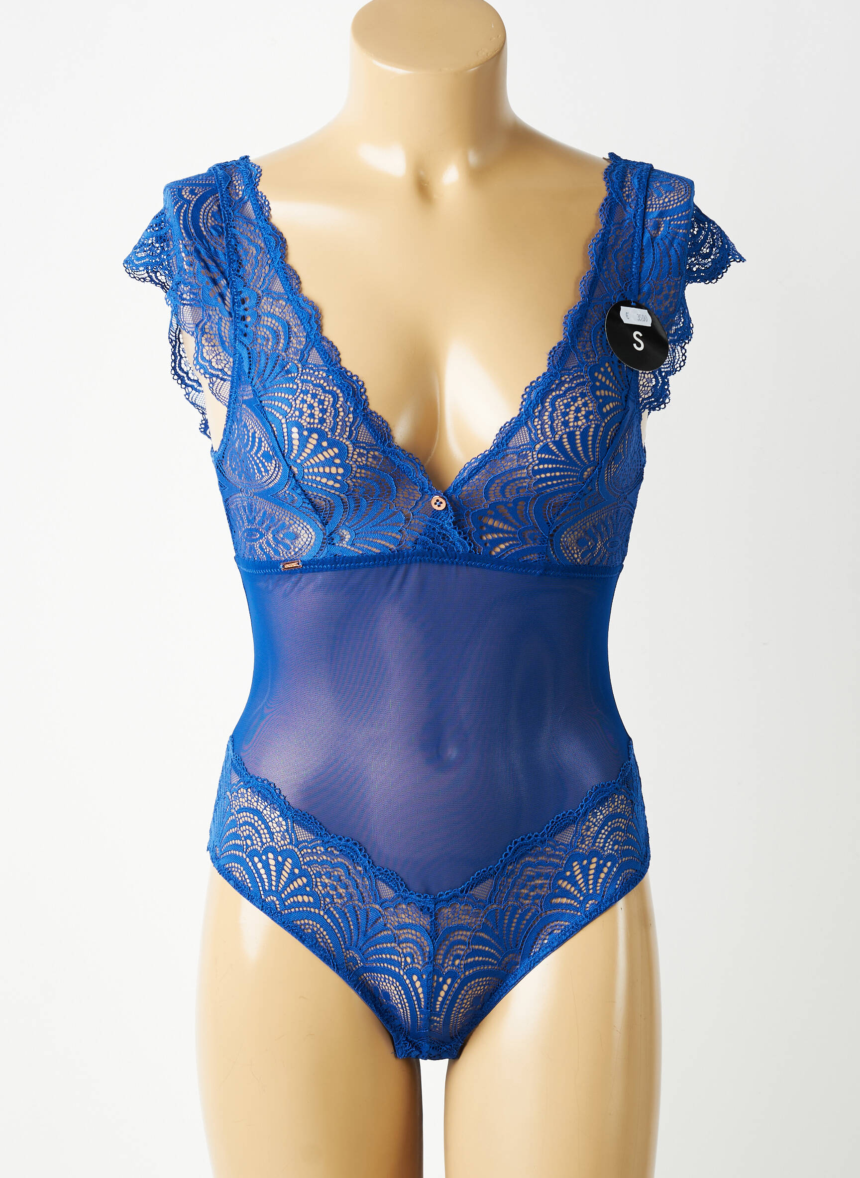 Body lingerie légère et transparente bleu ESCORT femme