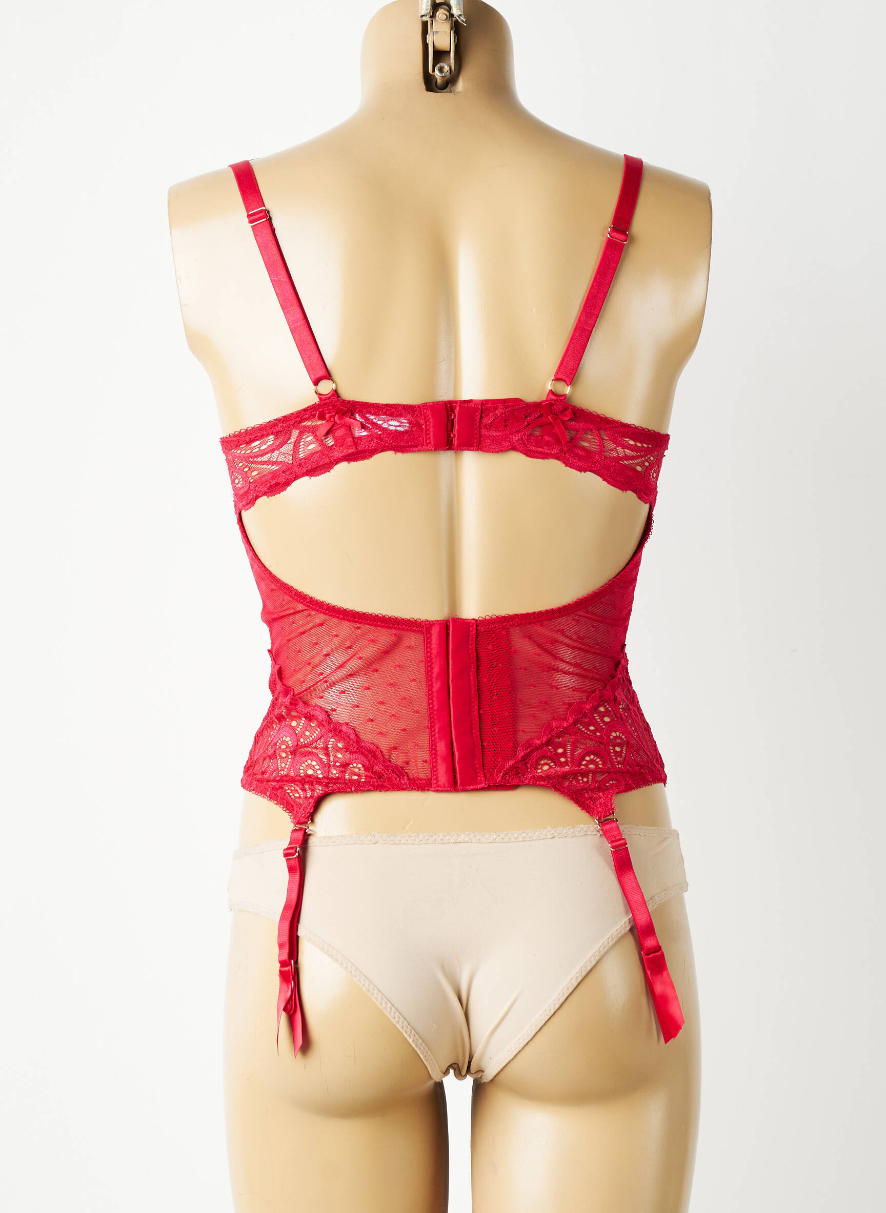 Guêpière/porte-jarretelle avec armature rose VALEGE femme