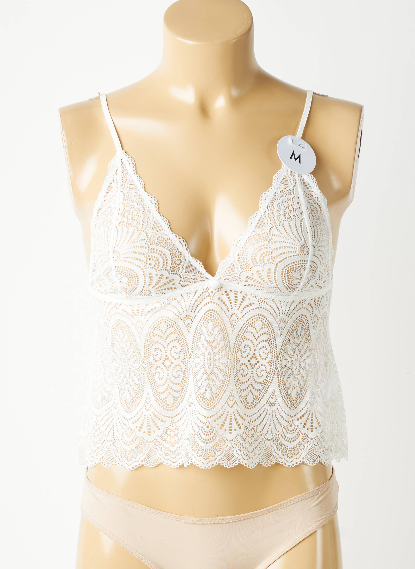 Top/caraco légère et transparente blanc ESCORT femme