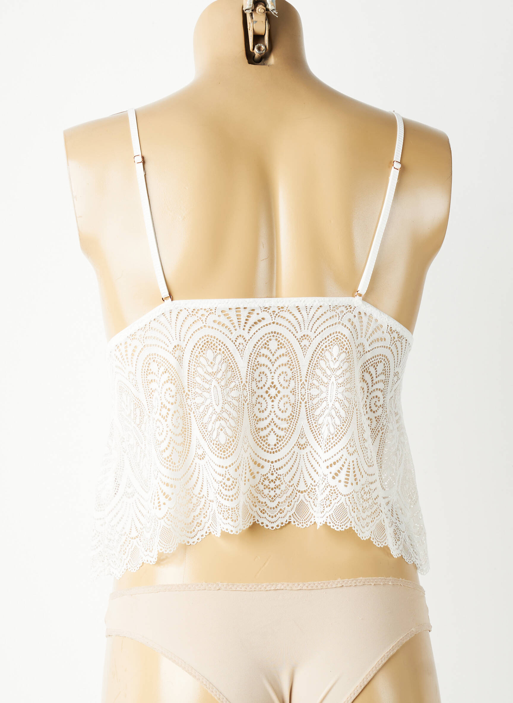 Top/caraco légère et transparente blanc ESCORT femme