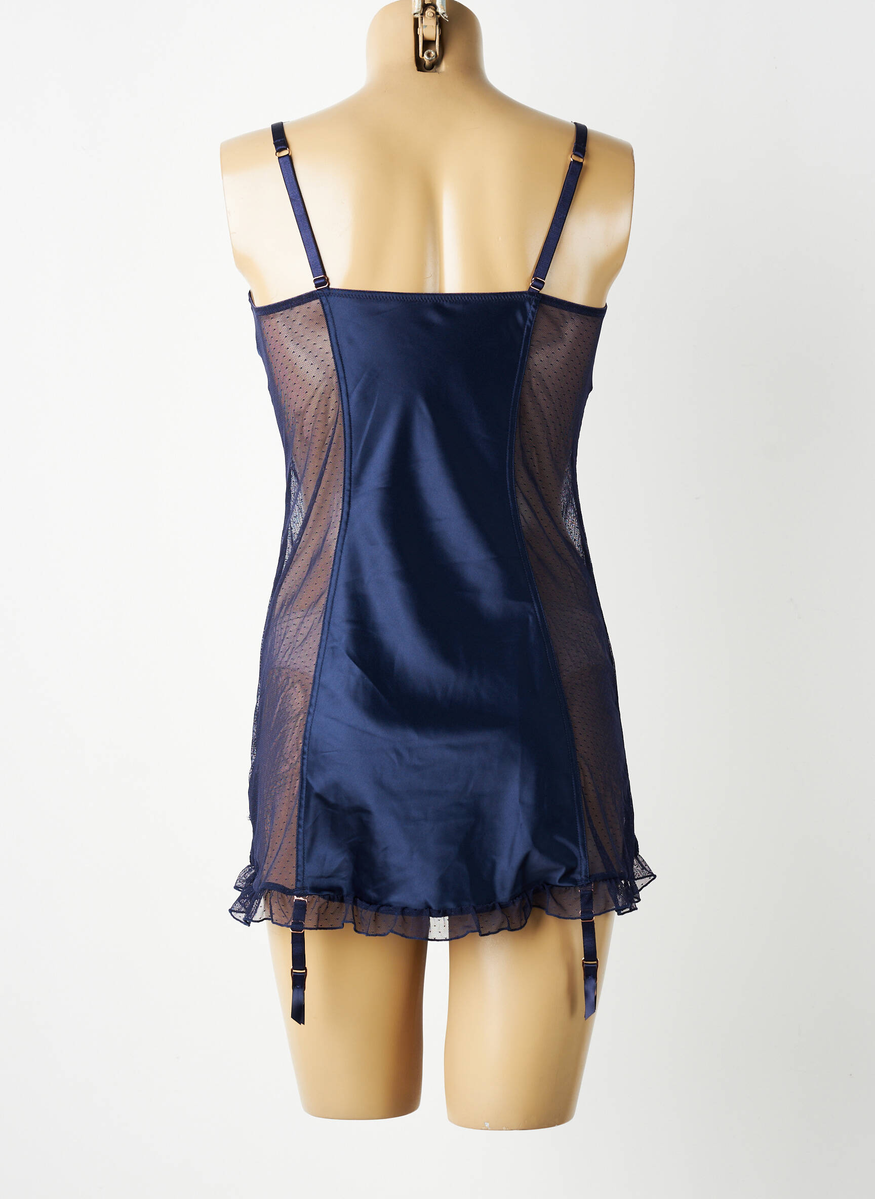 Nuisette/combinette effet matière satinée bleu BRIGITTE BARDOT femme