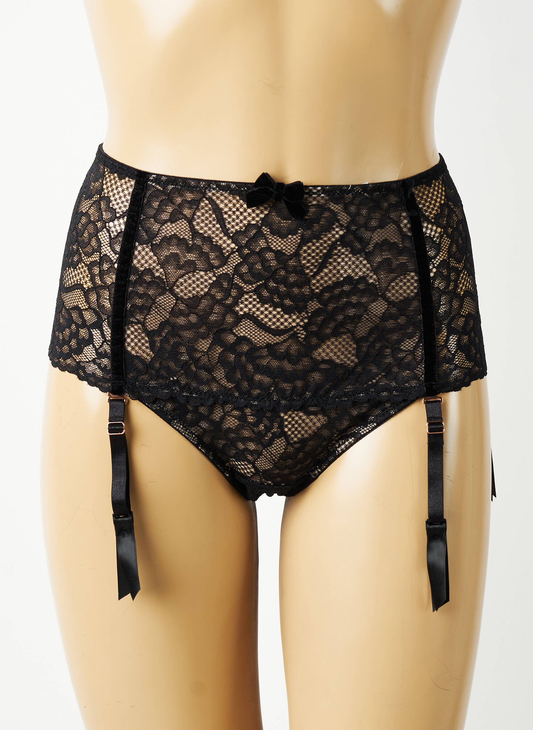 Tanga tissage dentelle noir VALEGE femme