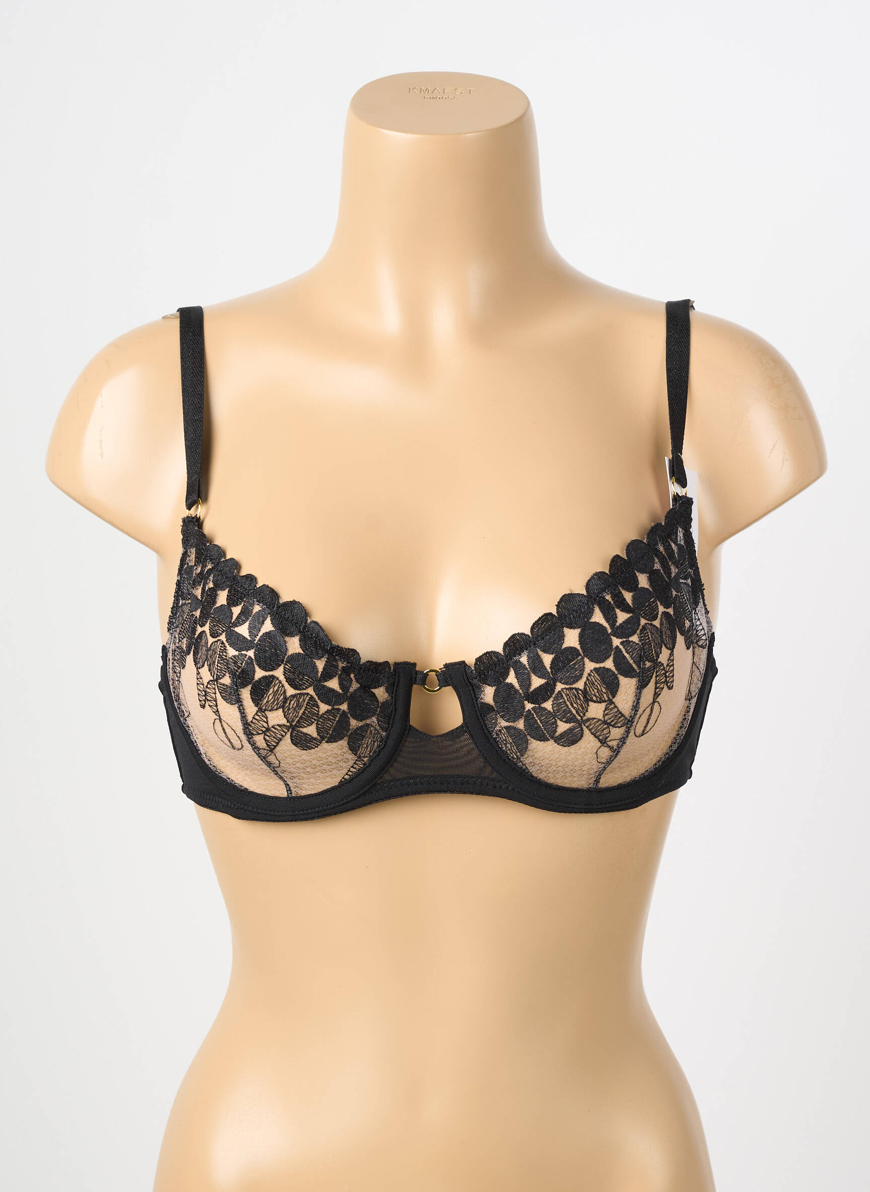 Soutien-gorge légère et transparente haut soutien-gorge emboitant noir VALEGE femme