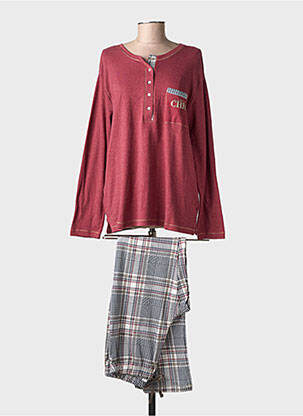 Pyjama coupe droite rouge ADMAS femme