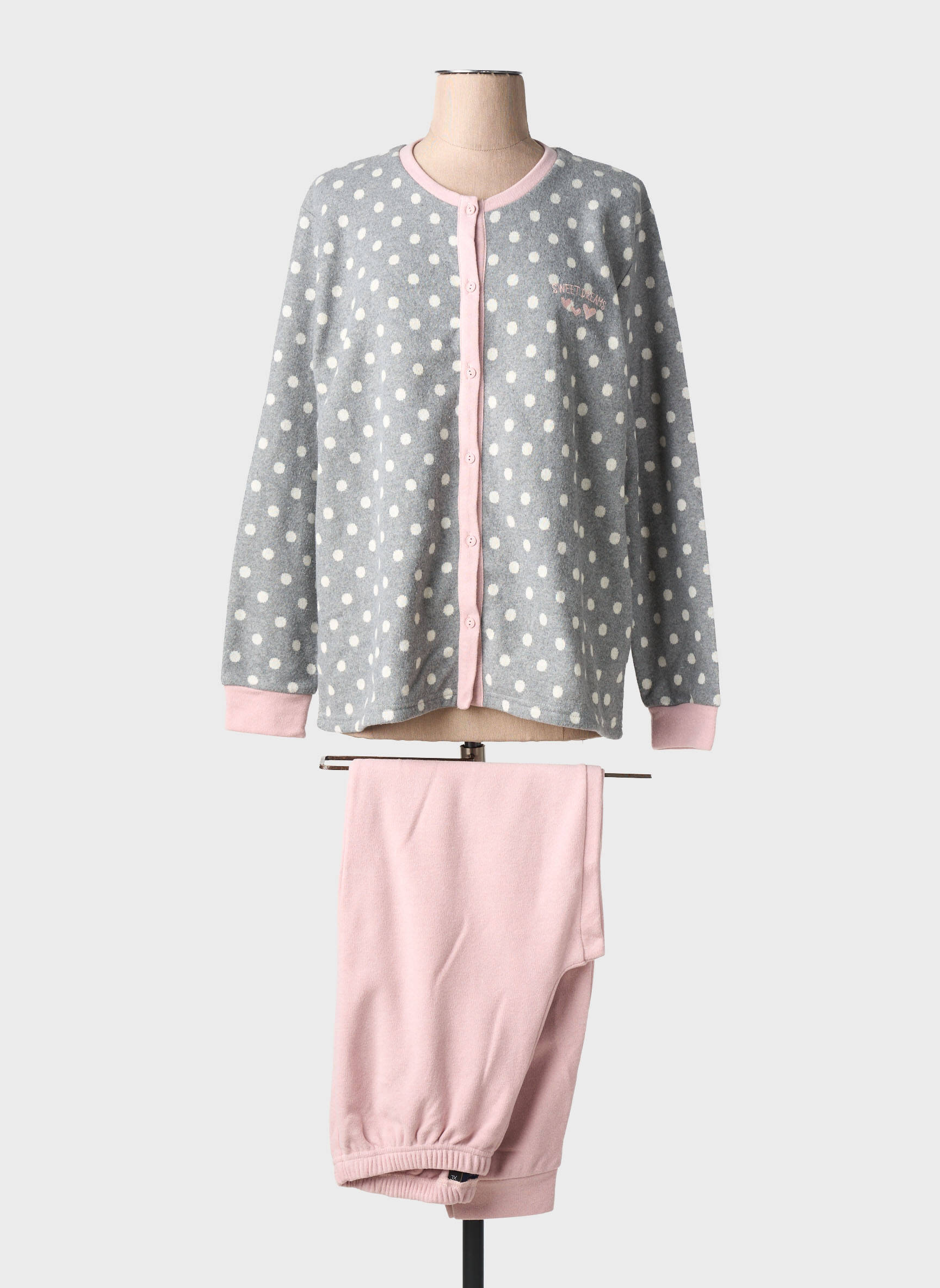 Pyjama coupe droite gris ADMAS femme