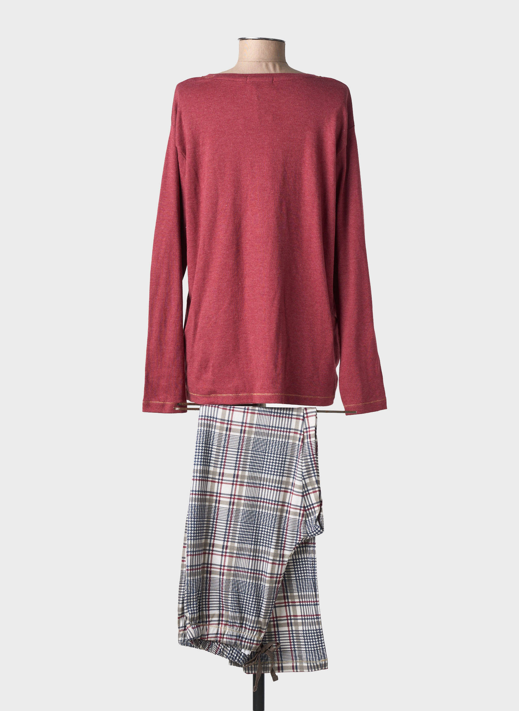 Pyjama coupe droite rouge ADMAS femme