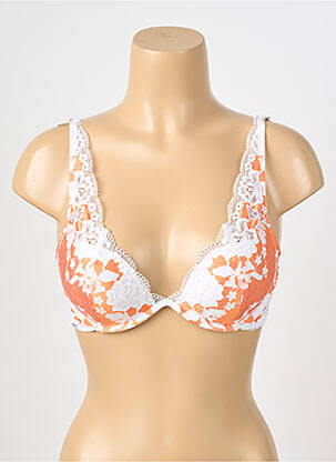 Soutien-gorge effet matière satinée haut soutien-gorge push-up orange ESCORT femme