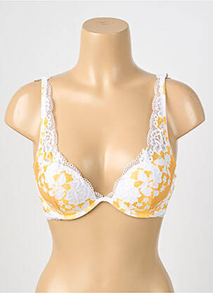 Soutien-gorge effet matière satinée haut soutien-gorge push-up jaune ESCORT femme
