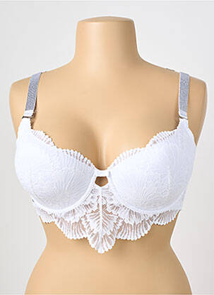 Soutien-gorge effet matière satinée haut soutien-gorge moulé blanc VALEGE femme