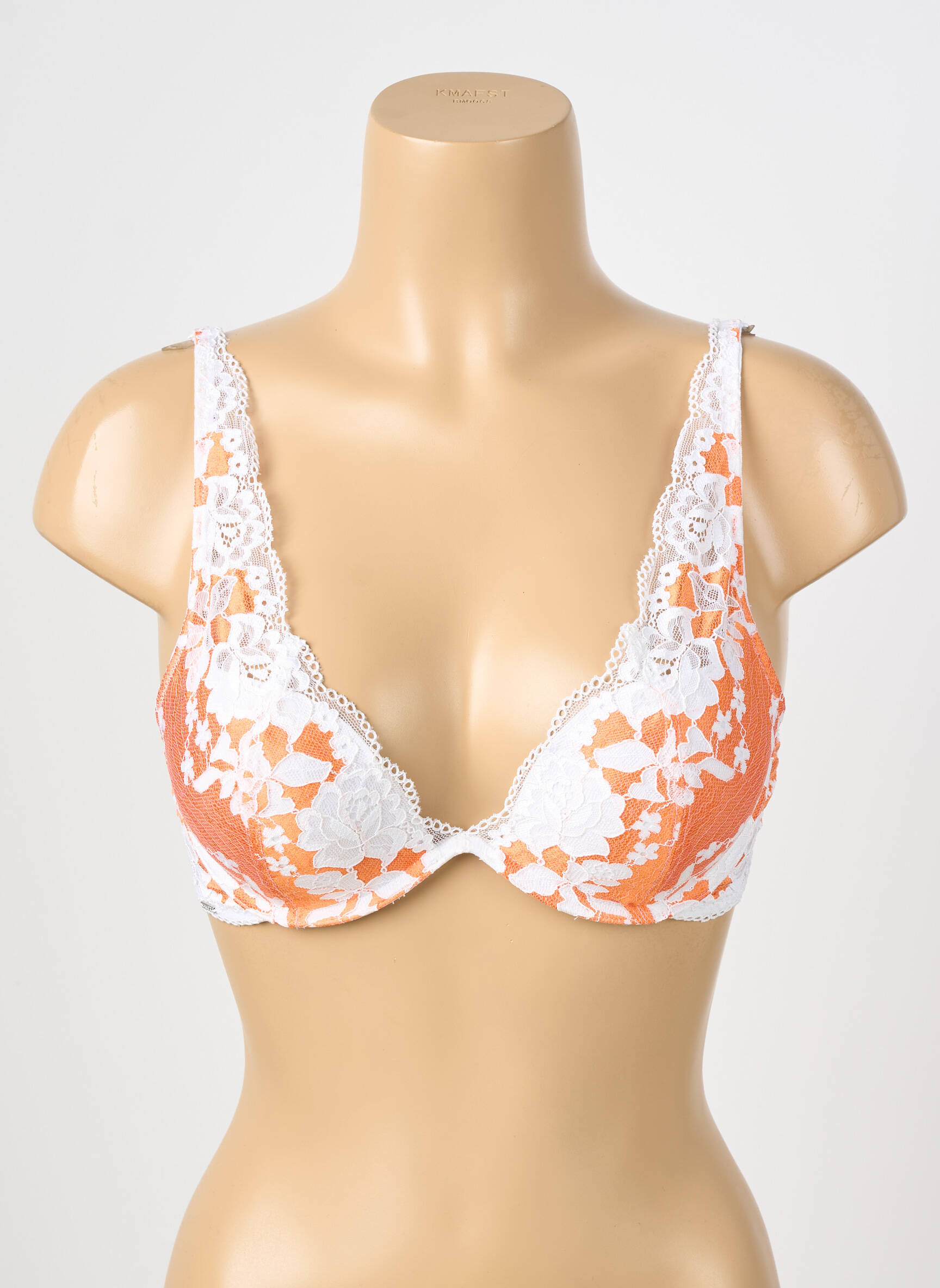 Soutien-gorge effet matière satinée haut soutien-gorge push-up orange ESCORT femme