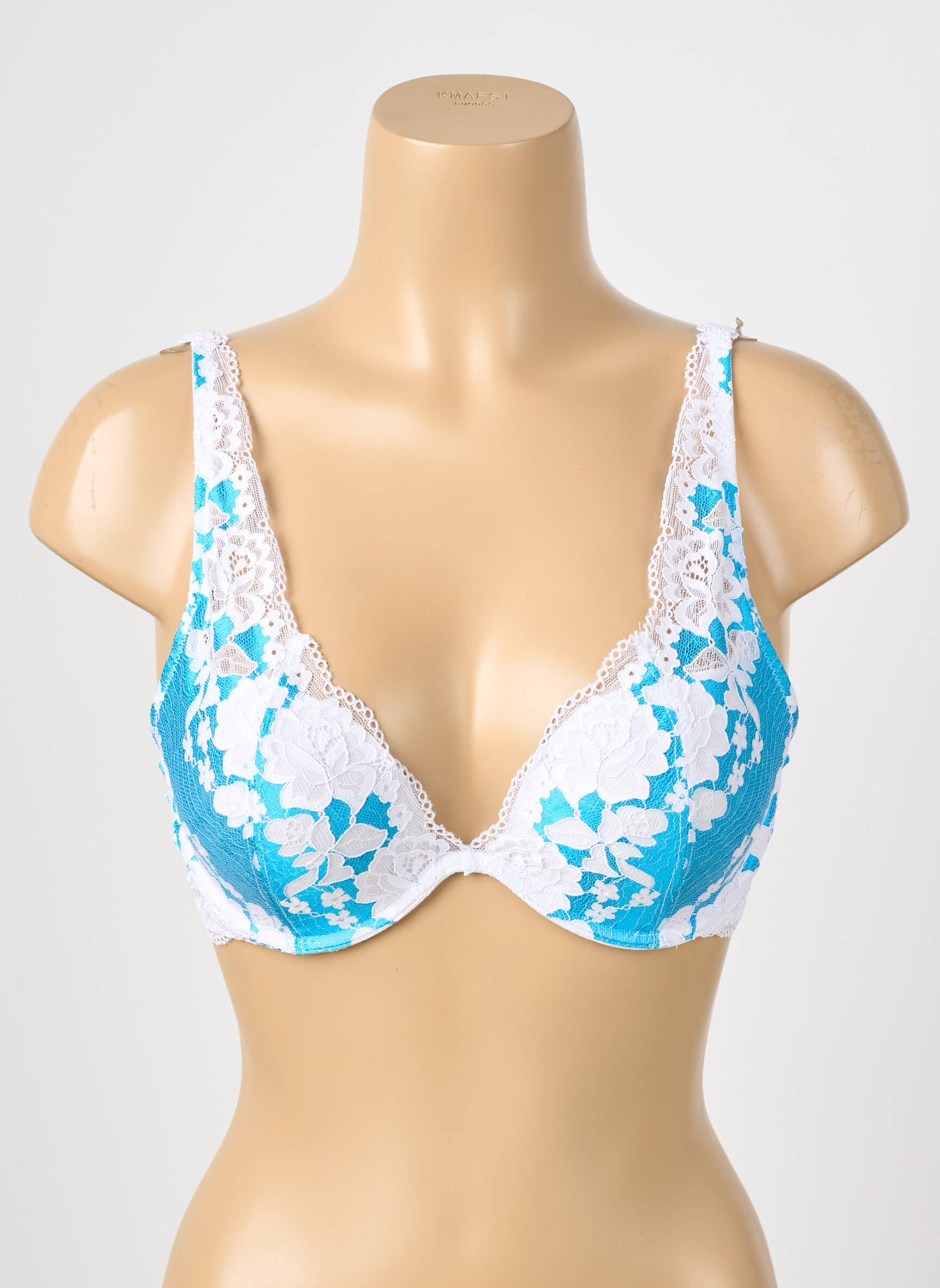 Soutien-gorge effet matière satinée haut soutien-gorge push-up bleu ESCORT femme