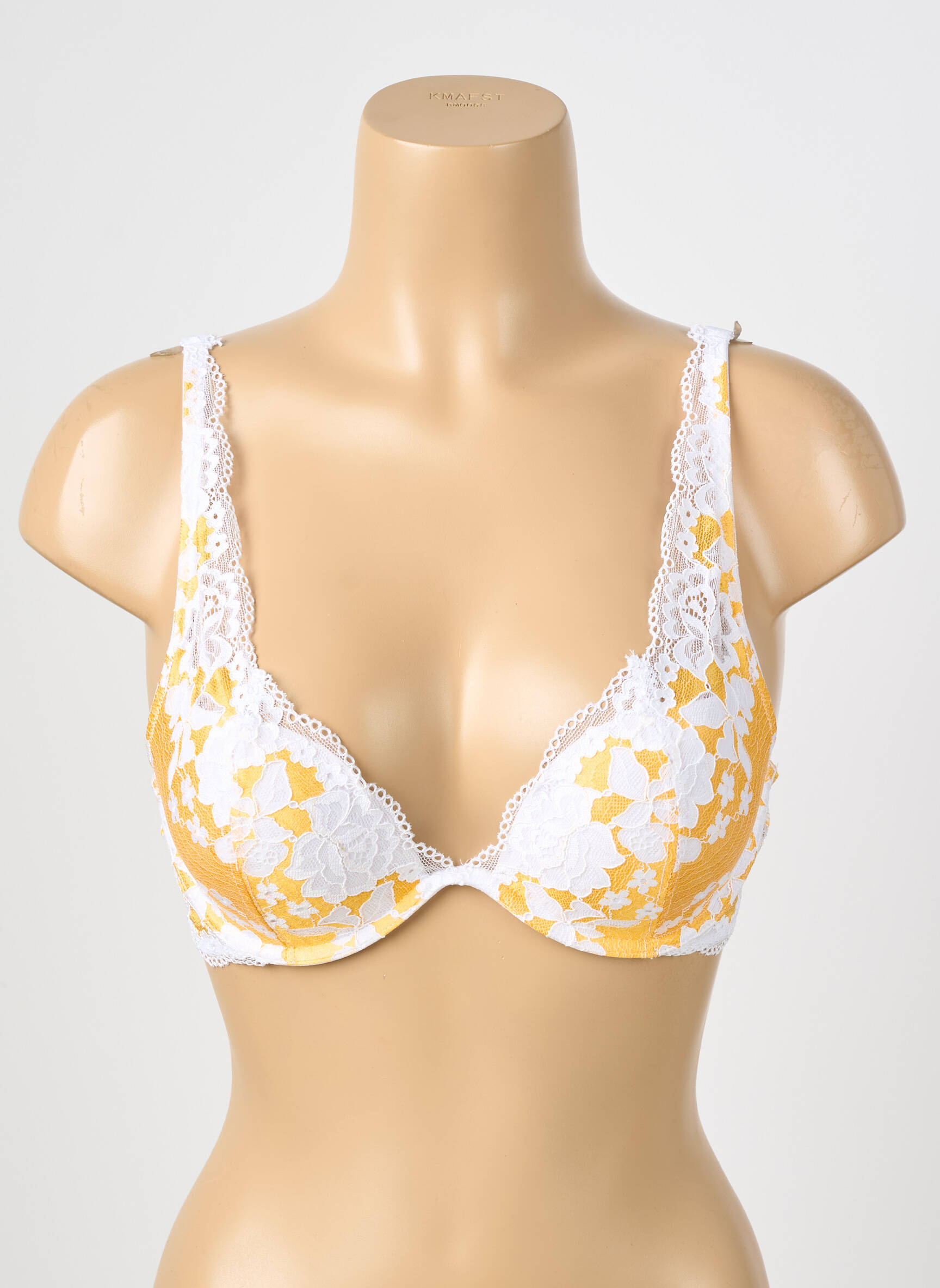 Soutien-gorge effet matière satinée haut soutien-gorge push-up jaune ESCORT femme